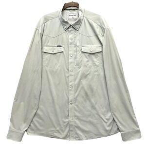 PONCHO San Saba XL Western Pearl Snap Shirt Fishing Vented Performance Stretch